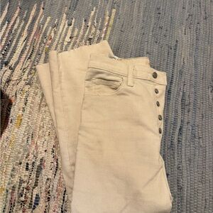 Levi's Cream High Rise Button-Fly Jeans